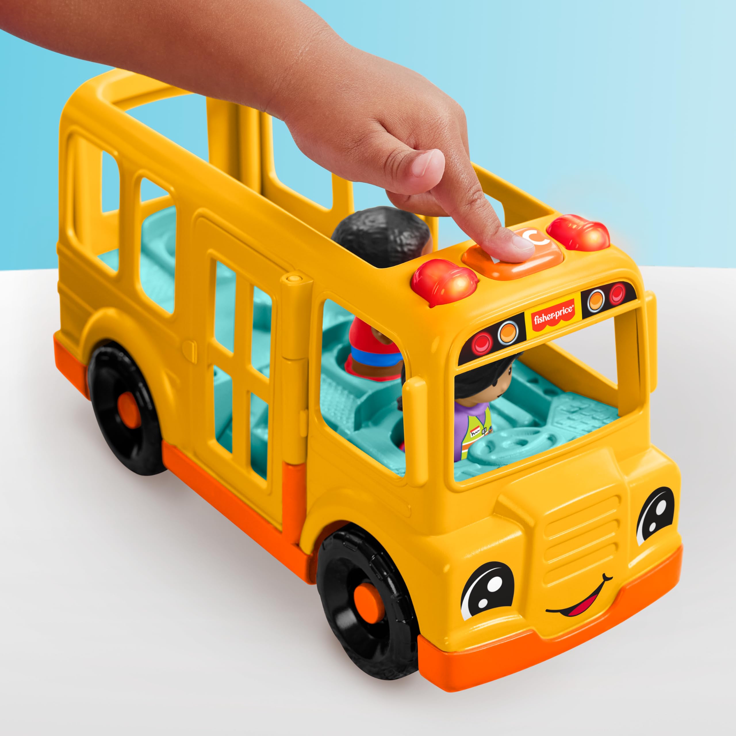 Fisher-Price Little People muzyczny pojazd szkolny z 2 figurkami, dla dzieci od 1 roku, wersja wielojęzyczna, HYT03