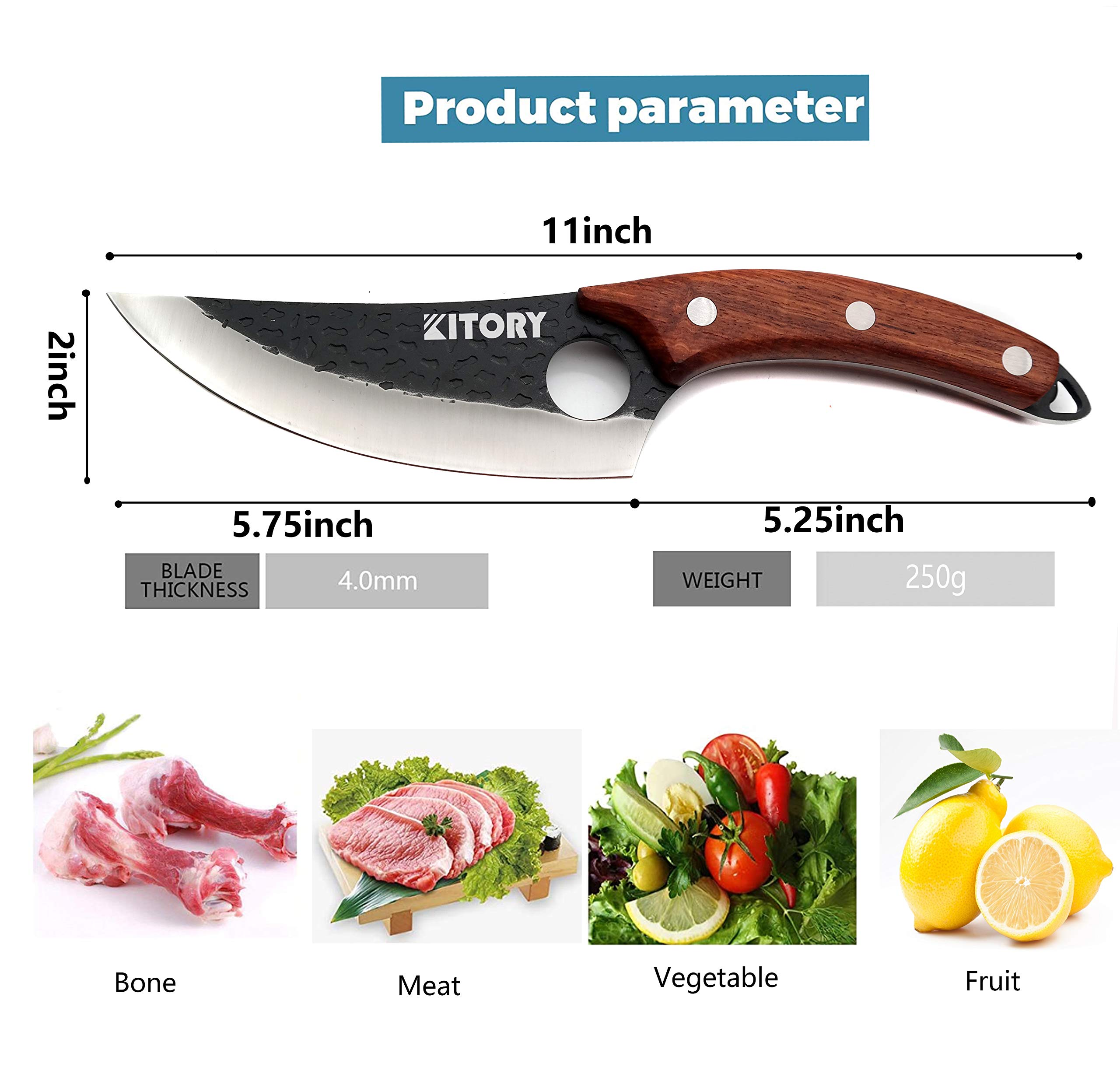 KITORY Boning Knife Viking Knife Butcher Meat Cleaver 6