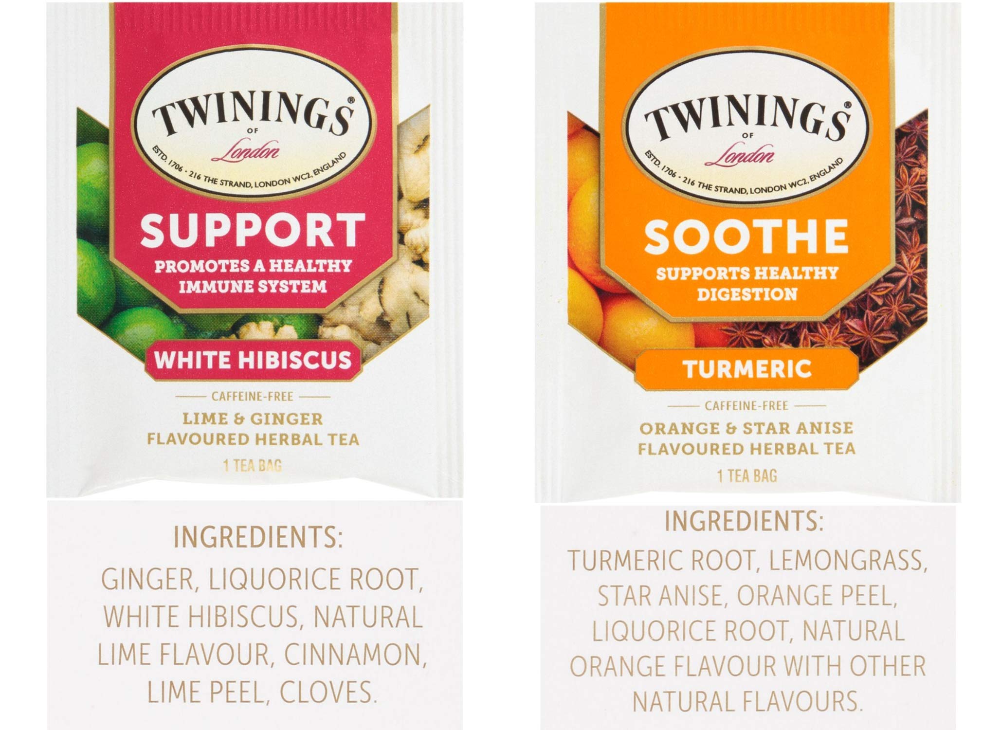 Twinings Wellness Hot Tea Variety Pack 36 Count, 9 Flavors with By The