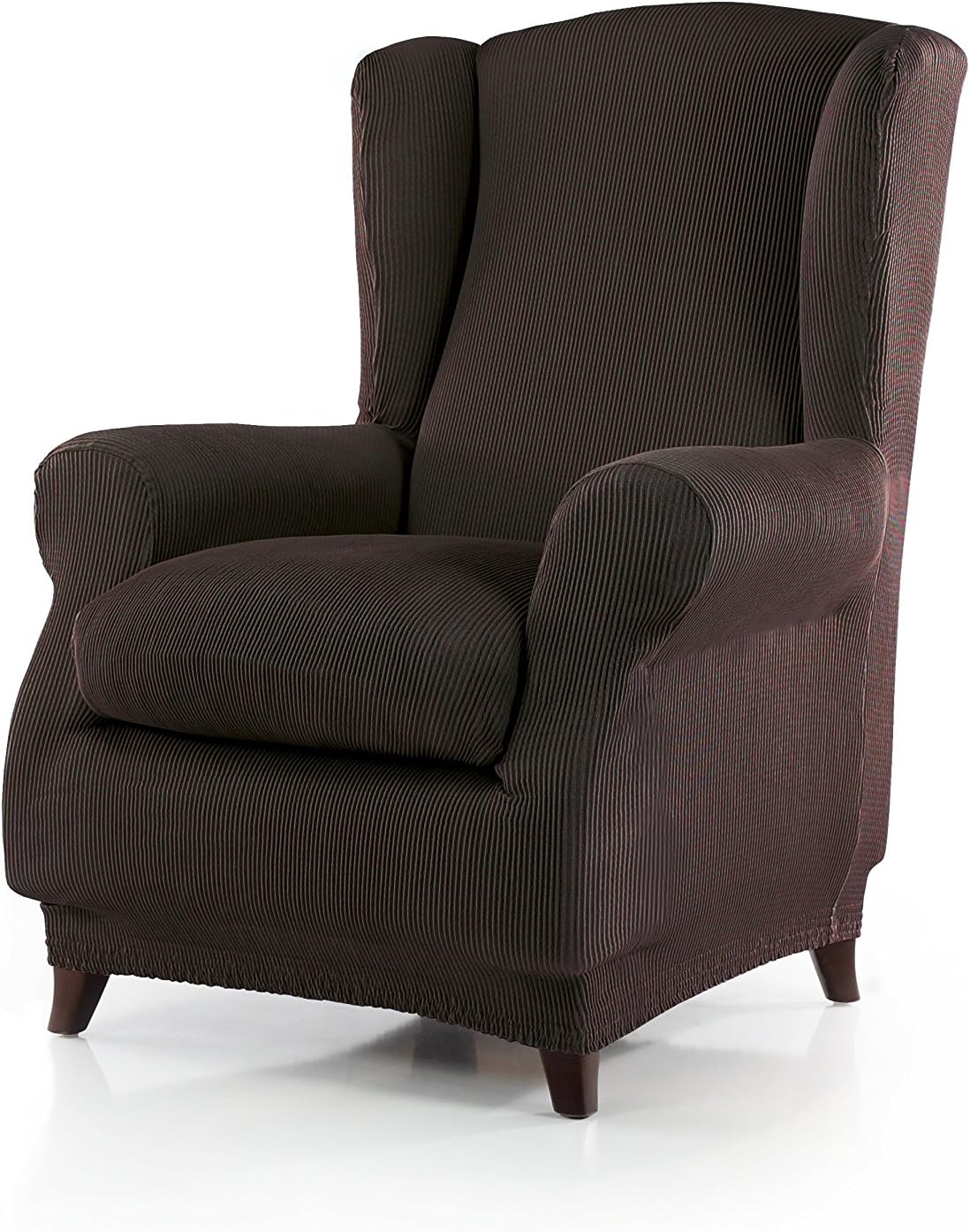 Elainer Home Living Rustica One Way Stretch Easy Fit Wing Chair Cover (Chocolate)