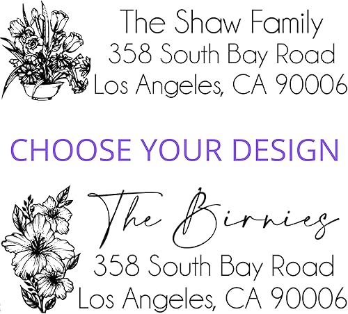 Miniatura 4 de Sello de dirección para elegir diseño. Sello de dirección de retorno autoentintado personalizado, gran boda, inauguración de la casa o regalo para