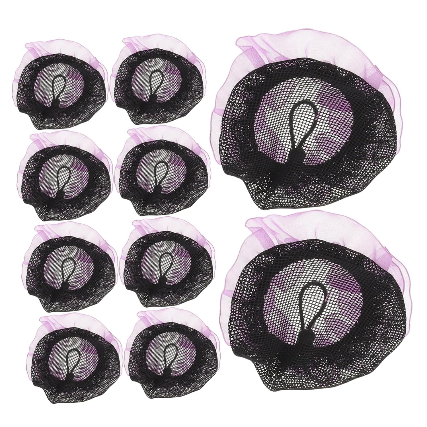 20pcs Purple Mesh Hair Nets for Buns with Elastic Edge, Breathable Polyester Bun Covers for Ballet and Women, Invisible Elegant Hairnet for Rehearsals and Exams