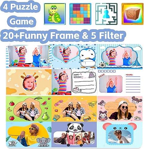 Miniatura 7 de Cámara de impresión instantánea para niños, regalos de cumpleaños de Navidad para niñas y niños, cámaras de impresión digital instantánea HD 1080P