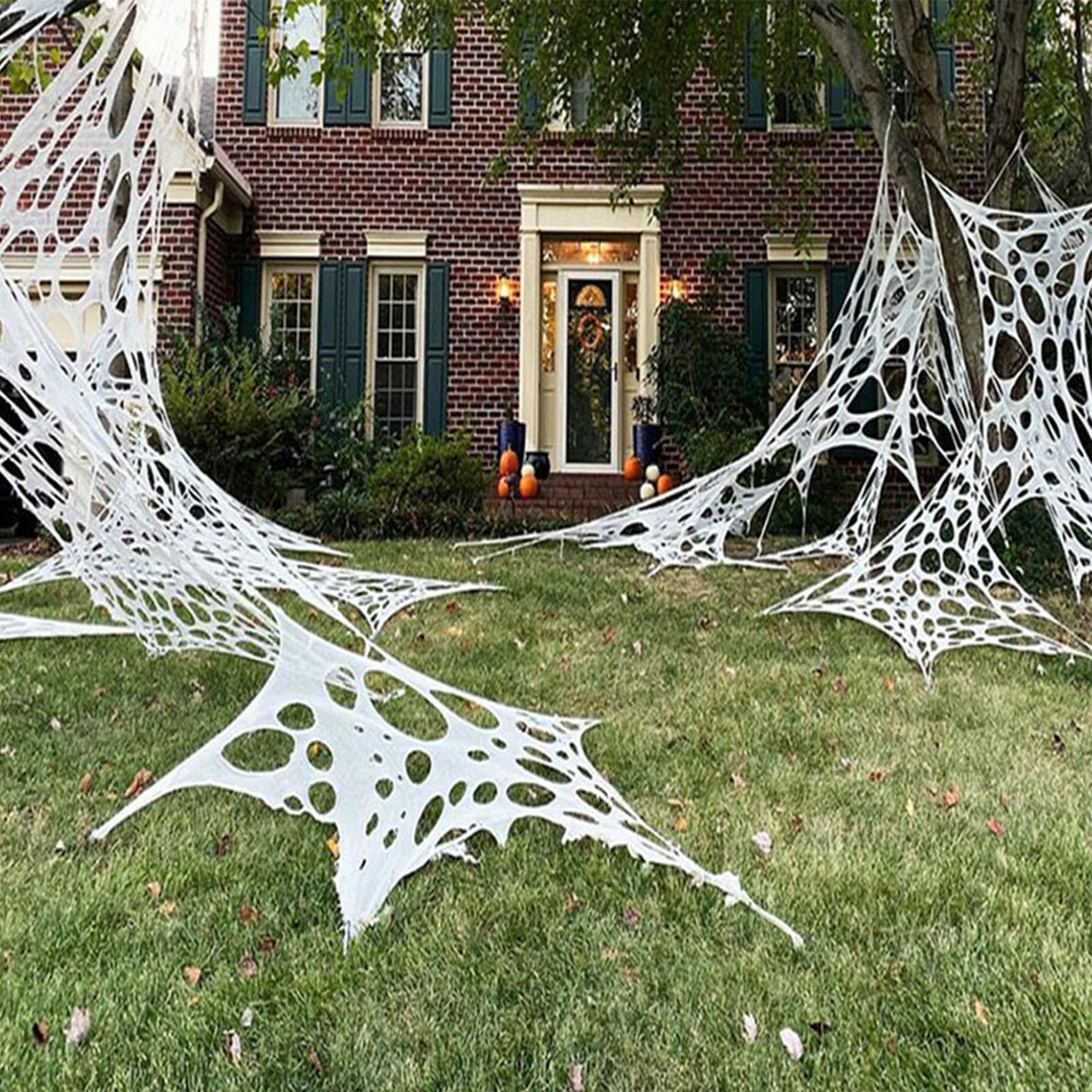 Garza Di Halloween Tessuto Ragnatela Per Interni | Decorazioni Spaventose Per Parete Porta Recinto Giardino Patio Cortile Ringhiera