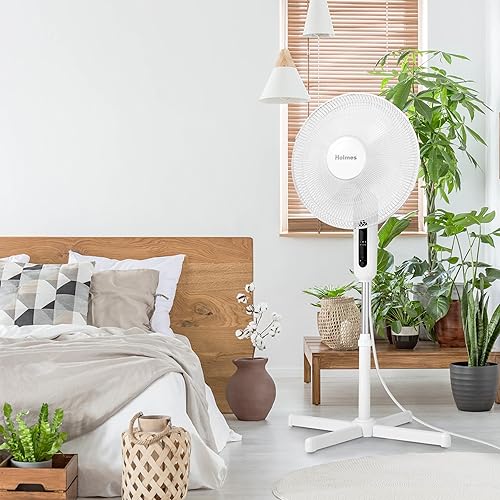 Miniatura 2 de HOLMES Ventilador digital de 16 pulgadas, oscilación de 80, 3 velocidades, 3 modos, temporizador de 7.5 horas, altura ajustable, inclinación de la