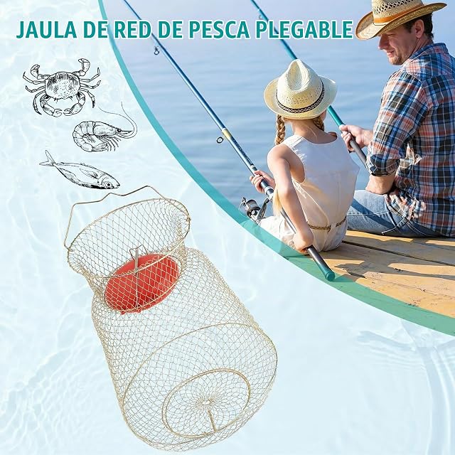 Foto 6 de 8 de Red Pesca Redonda Plegable de Acero Inoxidable