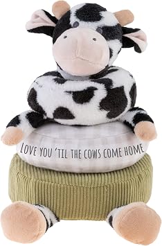 Stephen Joseph, Stacking and Nesting Plush, Stuffed Animal Baby Stacking Rings Learning Toy, Baby Sensory Developmental Toy Rattles, 4- Piece Set
