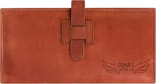GOLDFINCH COGNAC WALLET: Women’s Brown Billfold, Stylish, Handcrafted, Real Cowhide, Spacious, 18 Card Holders, 6 Money Pockets,