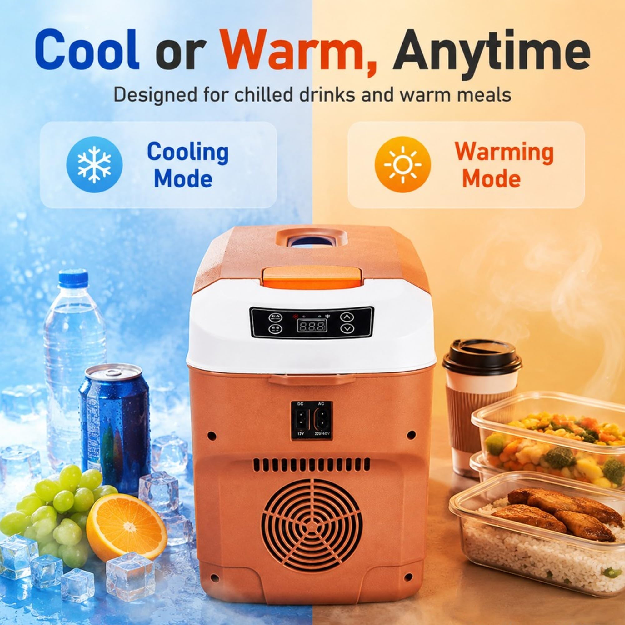 Frigo Portatile 12L 12V/24V, Semiconduttore Freddo Caldo per Camion Casa | 28°C Sotto Ambiente, 65°C Riscaldamento, Controllo Digitale, Antii-vibrazione 45°, Silenzioso per Auto Camion Camper(Black)
