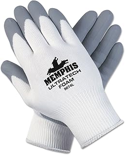 MCR Safety Memphis 9674XLDZ Ultra Tech Foam Seamless Nylon Knit Gloves X-Large White/Gray Dozen