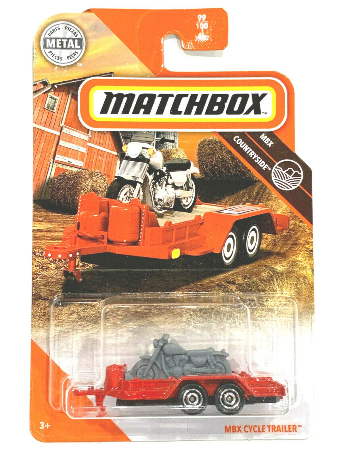 Matchbox 2020 MBX Countryside#99/100, MBX Cycle-Trailer (red), Orange