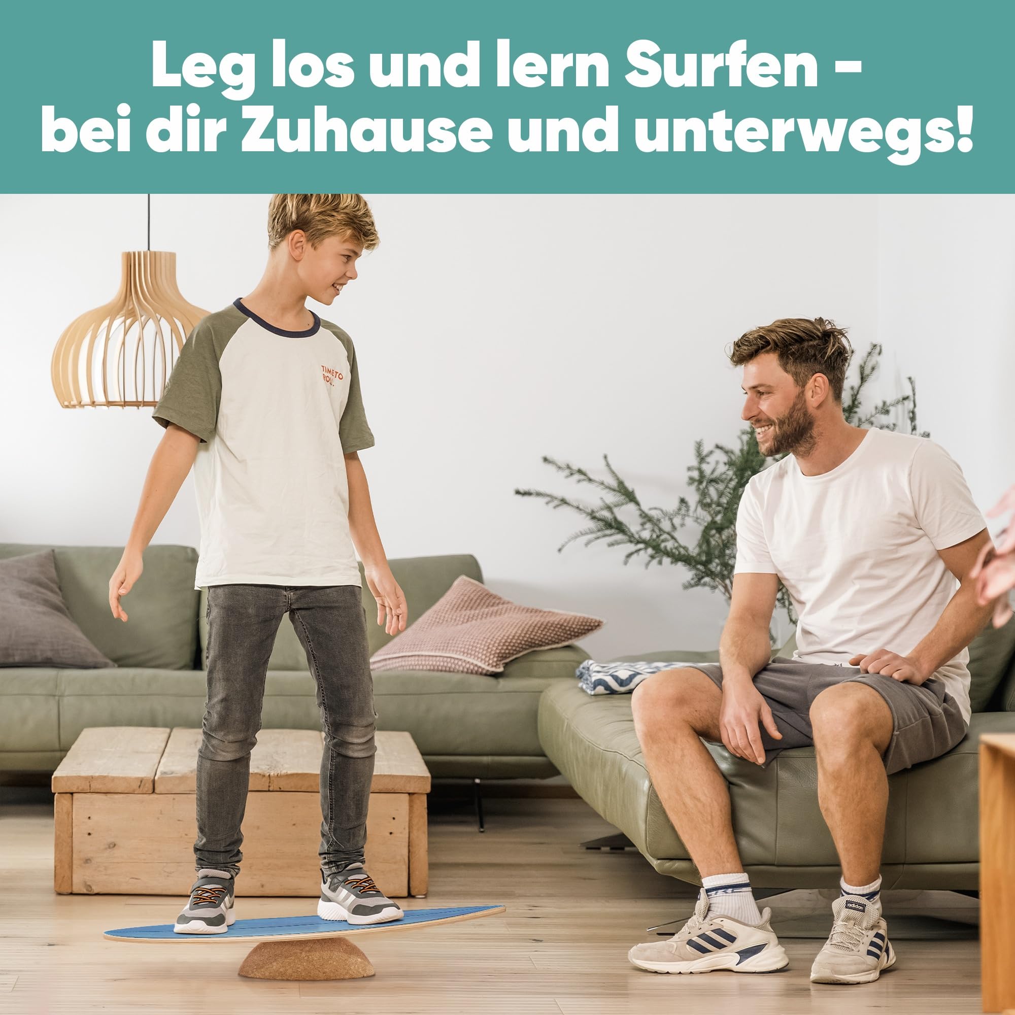 Balance Board [im Set mit App] Waveboard Wobble Board - Wackelbrett Balanceboards - Surf-Trainer Erwachsene & Jugendliche - Gleichgewichtstrainer Balance Board Kinder - Balance Board Holz