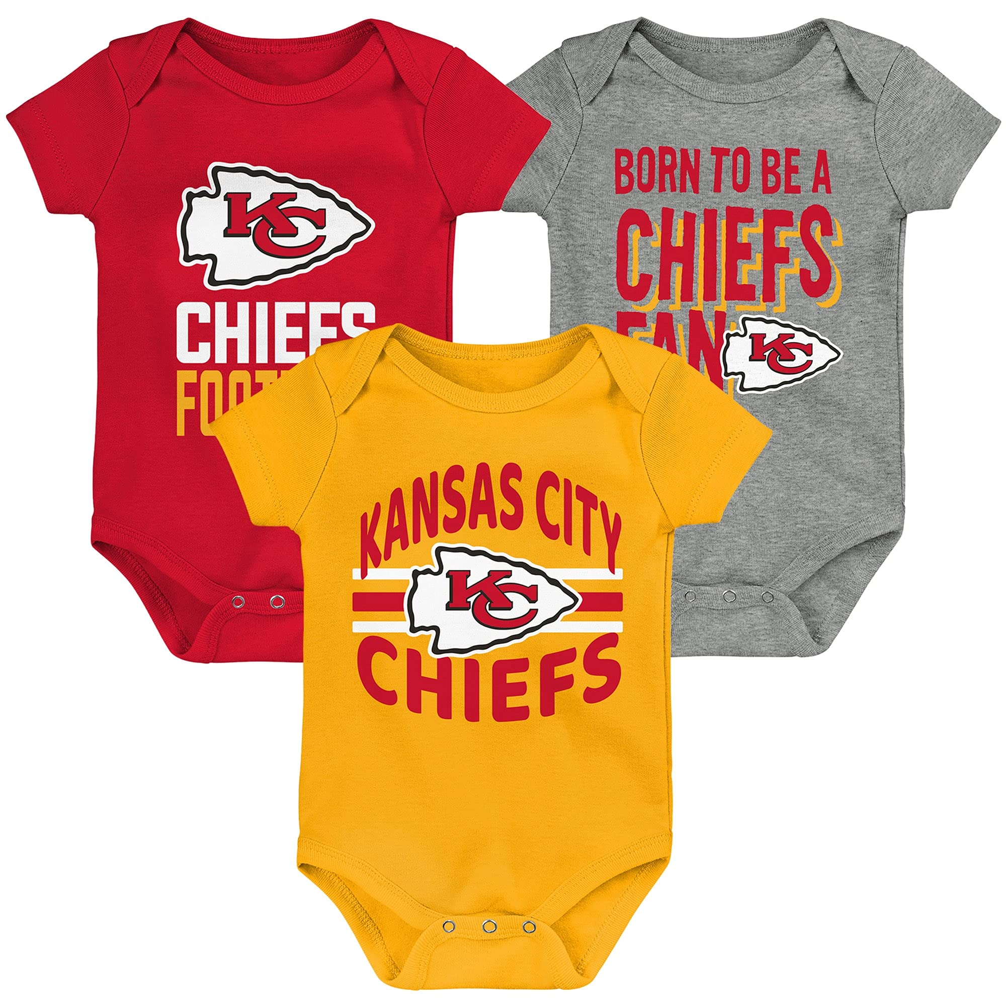 Outerstuff Newborn & Infant //Heathered NFL 3rd Down & Goal Three-Piece Bodysuit Set