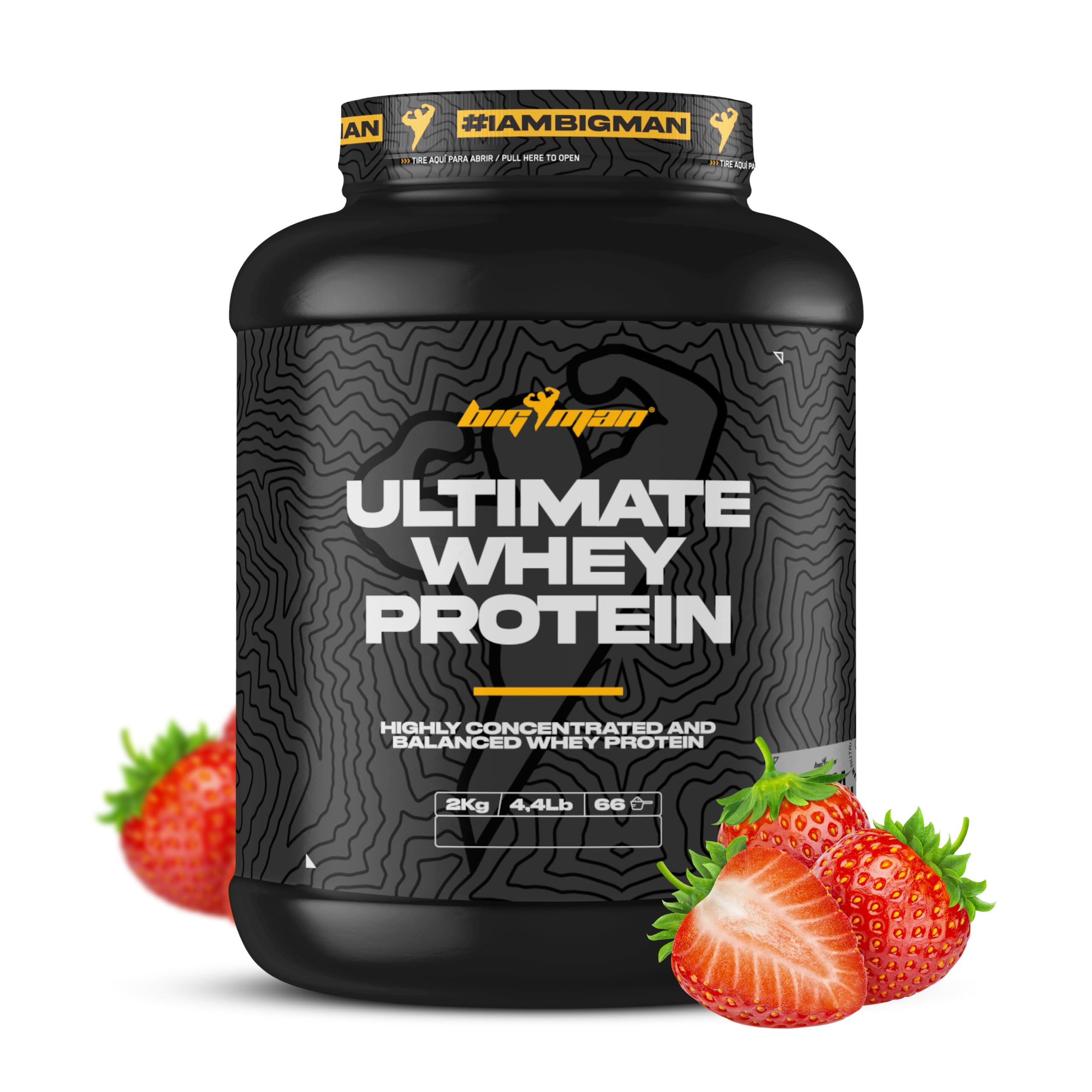 BigMan | Ultimate Whey 2kg (Fresa) | Wysokiej jakości skoncentrowane białko | Bcaa i Glutamina | Duży przyrost mięśni | Odzyskiwanie sportowe | Tonowanie mięśni