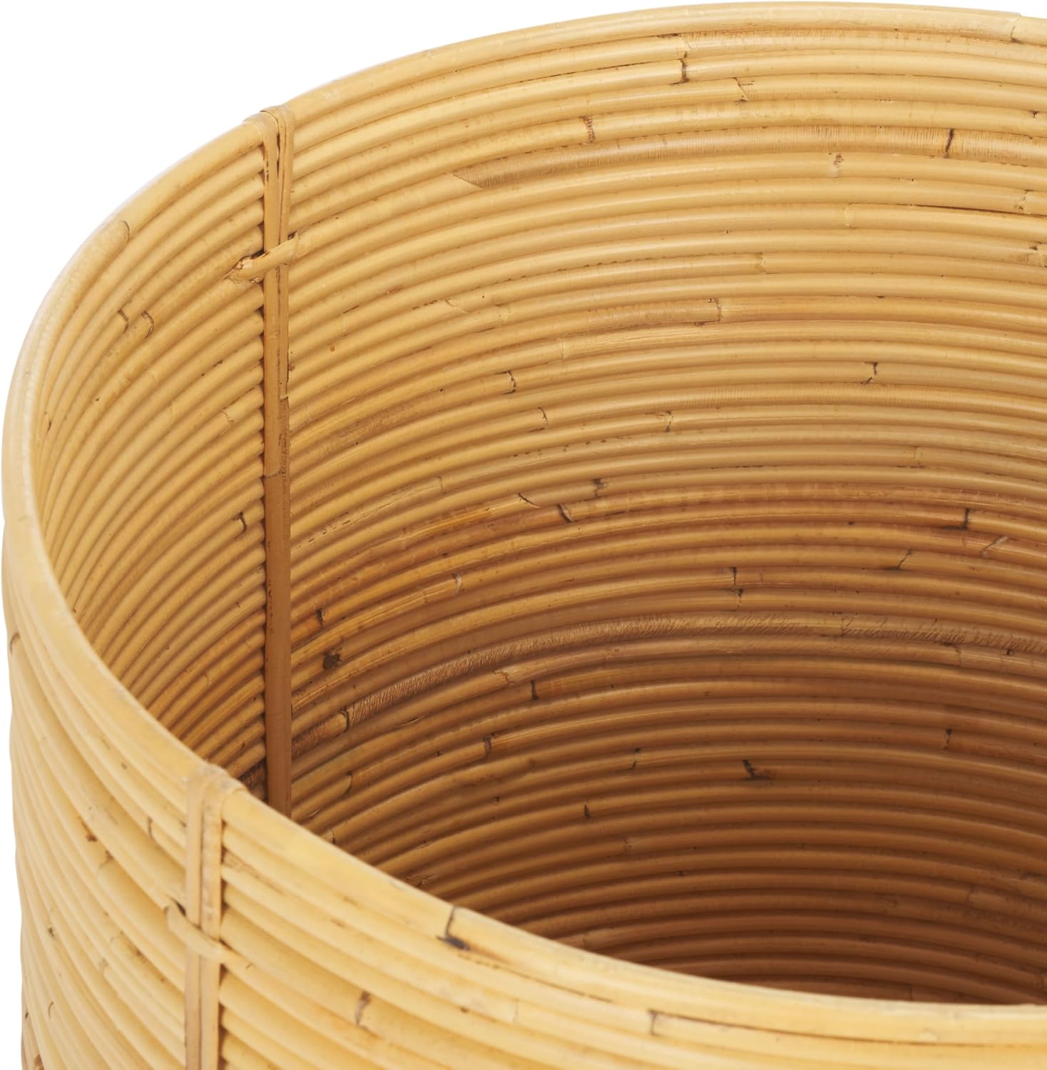 SAFAVIEH Home Collection Vali Natural Rattan Storage Basket with Lid Set of 2 (Fully Assembled)