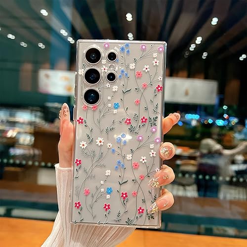 Miniatura 19 de para Funda de Samsung Galaxy S23, Funda Floral de Flores Lindas con Patrón de Lavanda Transparente y Estética para Mujeres y Niñas, Funda Lavanda