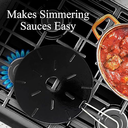 Miniatura 6 de Difusor de calor de hierro fundido para estufa de gas, 2 tamaños incluidos, difusores de calor de 8.25 y 6.75 pulgadas para estufa eléctrica, placa