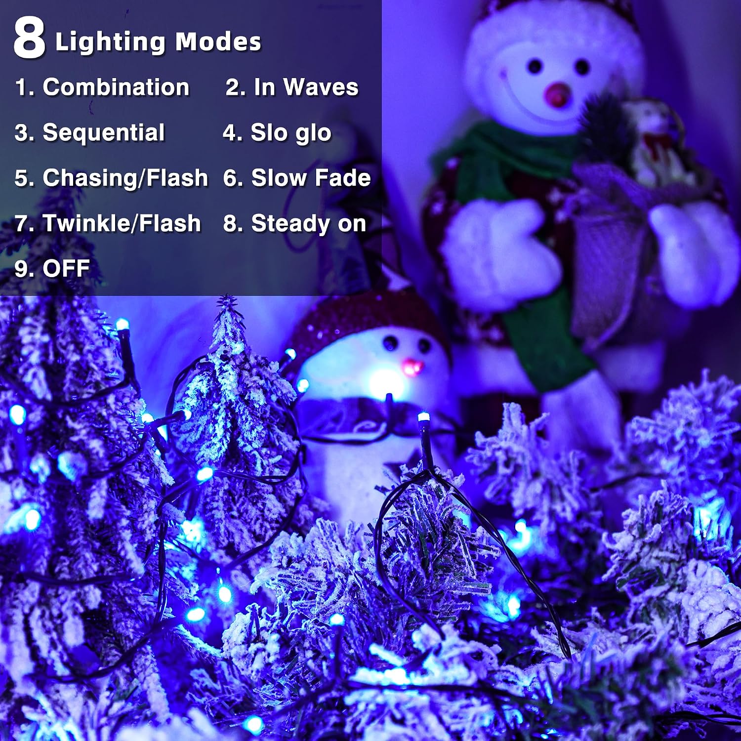 Lomotech Battery Christmas Lights - 4 Pack Total 66ft 200LEDs,Blue image 2