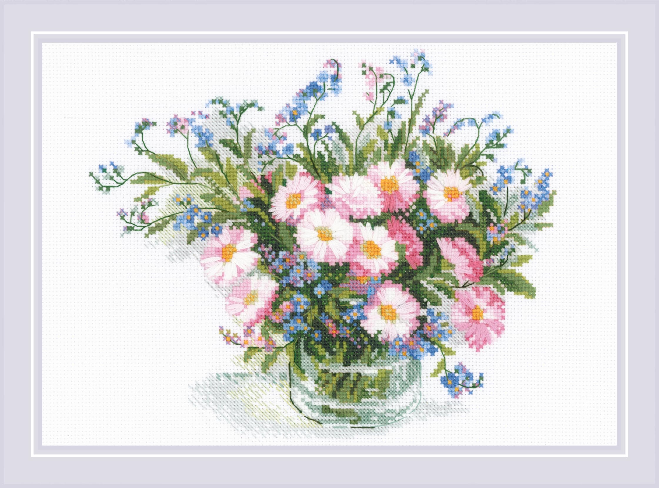 Riolis counted cross stitch kit ""Gentle Daisies"", 30x21cm, DIY