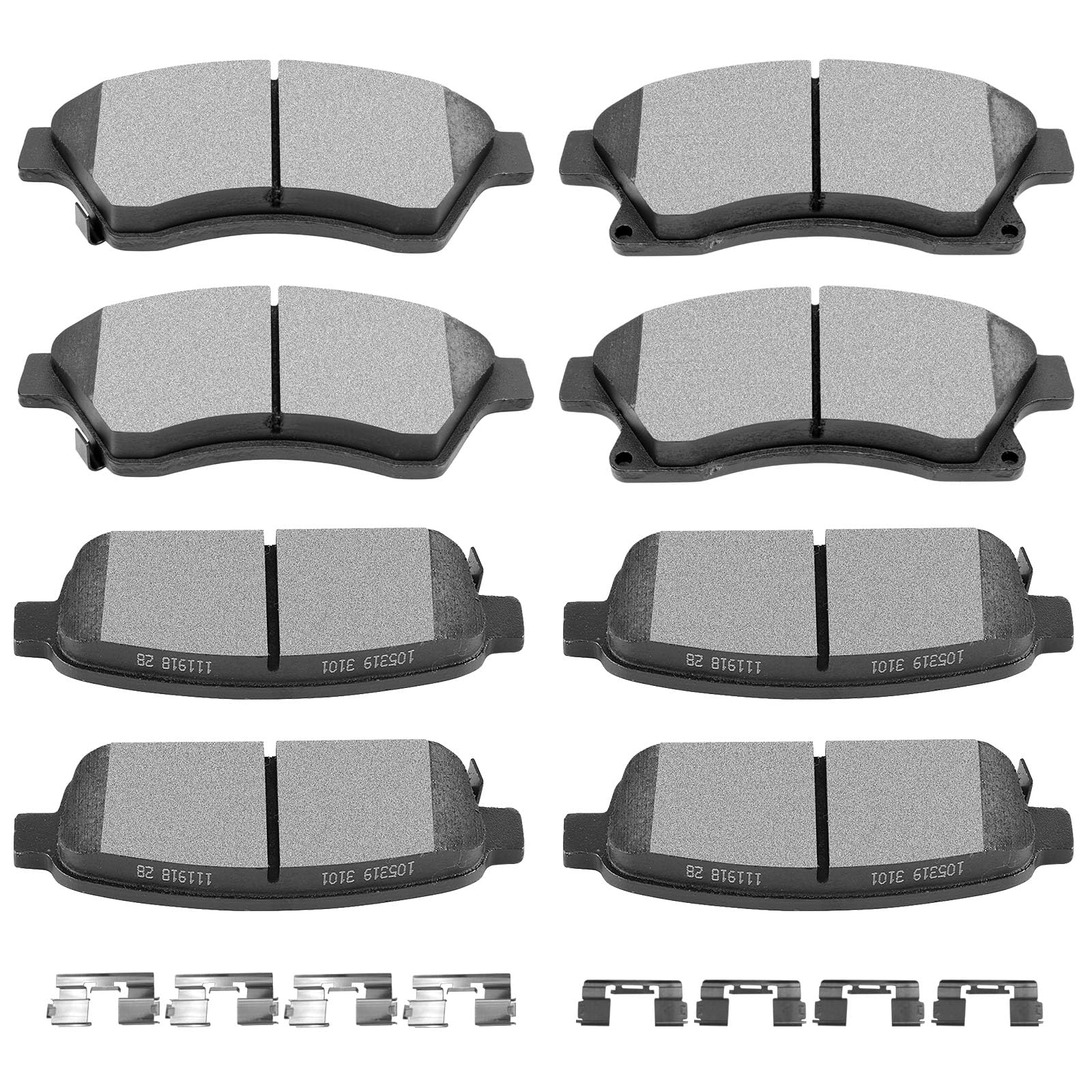 SCITOO D1522 D1468 Front Ceramic Rear Semi-Metal Brake Pad Sets Fit For Chevrolet Cruze 2011-2015,For Chevrolet Cruze Limited 2016,For Chevrolet Sonic 2013-2016