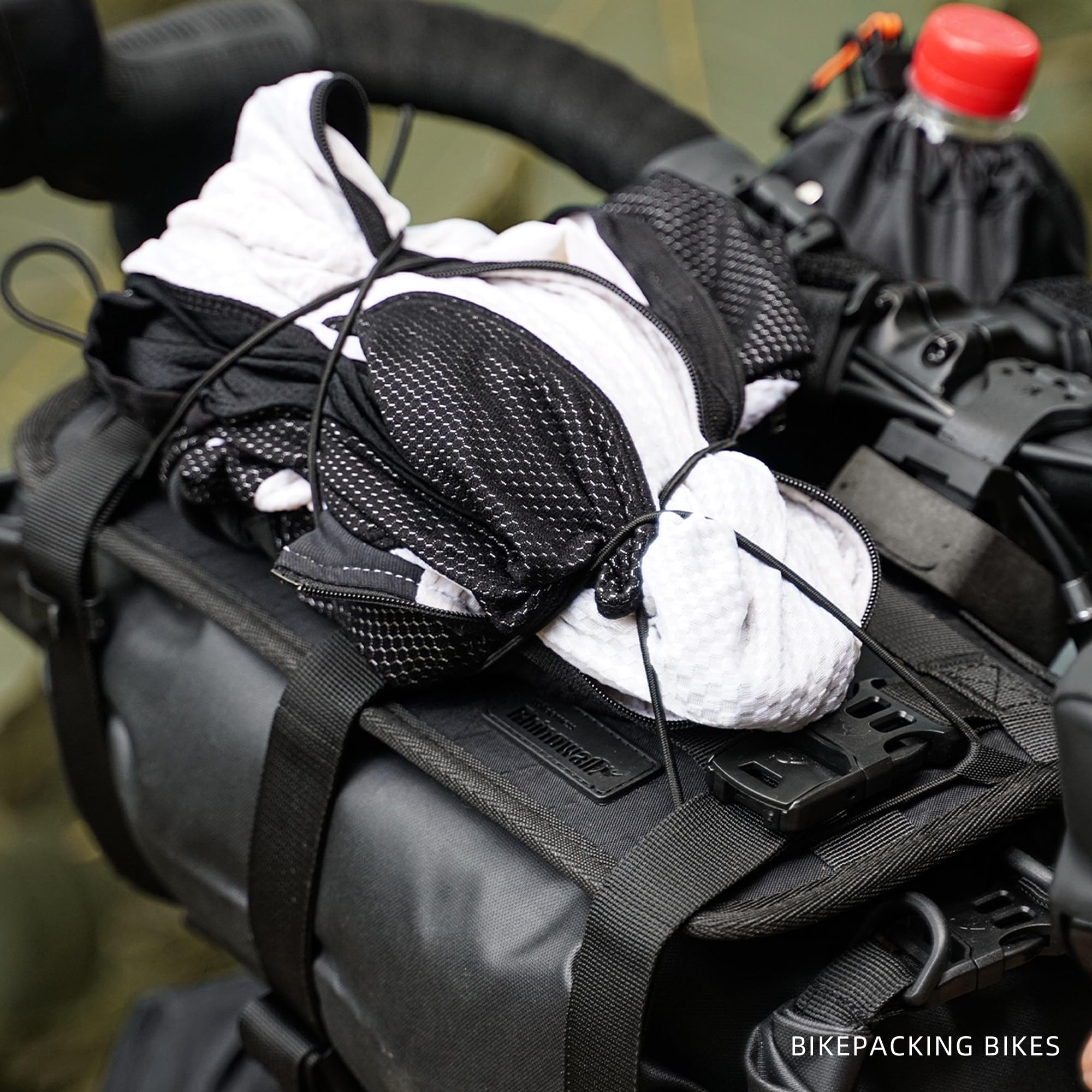 Rhinowalk Fahrradlenkertasche Wasserdicht 8–13L, Rolltasche mit Schultergurt, Leichte Fronttasche für MTB Rennrad Pendeln Radfahren, Schwarz