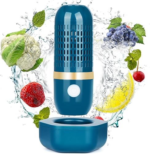 Vista 8 de Cudinham - Limpiador y Purificador de Frutas y Verduras, Máquina de Lavado con Forma de Cápsula, Tecnología de Purificación de Iones OH para Limpiar