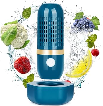 Cudinham Fruit and Vegetable Purifier Cleaner Washing Machine Upgraded Capsule Shape Disinfection OH-ion Purification Technology for Cleaning Veggie Grains Rice Meat Seafood, Forest Green