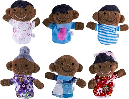 Miniatura 6 de Mini abuelos mamá y papá hermano y hermana marionetas de dedo de familia para niños espectáculos recreación colegios - 6 piezas