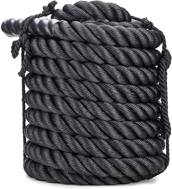 ZELUS Unisex Battle Rope and Anchor Strap Kit, Black, 1.5 X 30ft EU