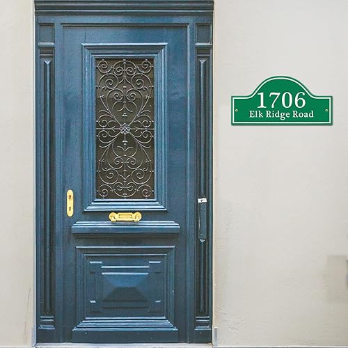 Miniatura 6 de Placa reflectante personalizada, letrero de dirección de aluminio personalizado con dos tornillos, letrero de número de casa, para exteriores,