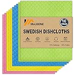 MoLKENE Swedish Dishcloths for Kitchen | 10 Pack Cellulose Sponge Dish Cloths Washable | Non-Scratch Reusable Towels Rags Ultra-Absorbent Cleaning Cloths Quick Drying