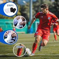 VOSSOT Gyermek Sípcsontvédő Szett - Ütéselnyelő Párnázott Lábvédő 2 Pár Fekete-Fehér M-es Méretben Tárolótáskával - Ultrakönnyű Focis Védőfe 3