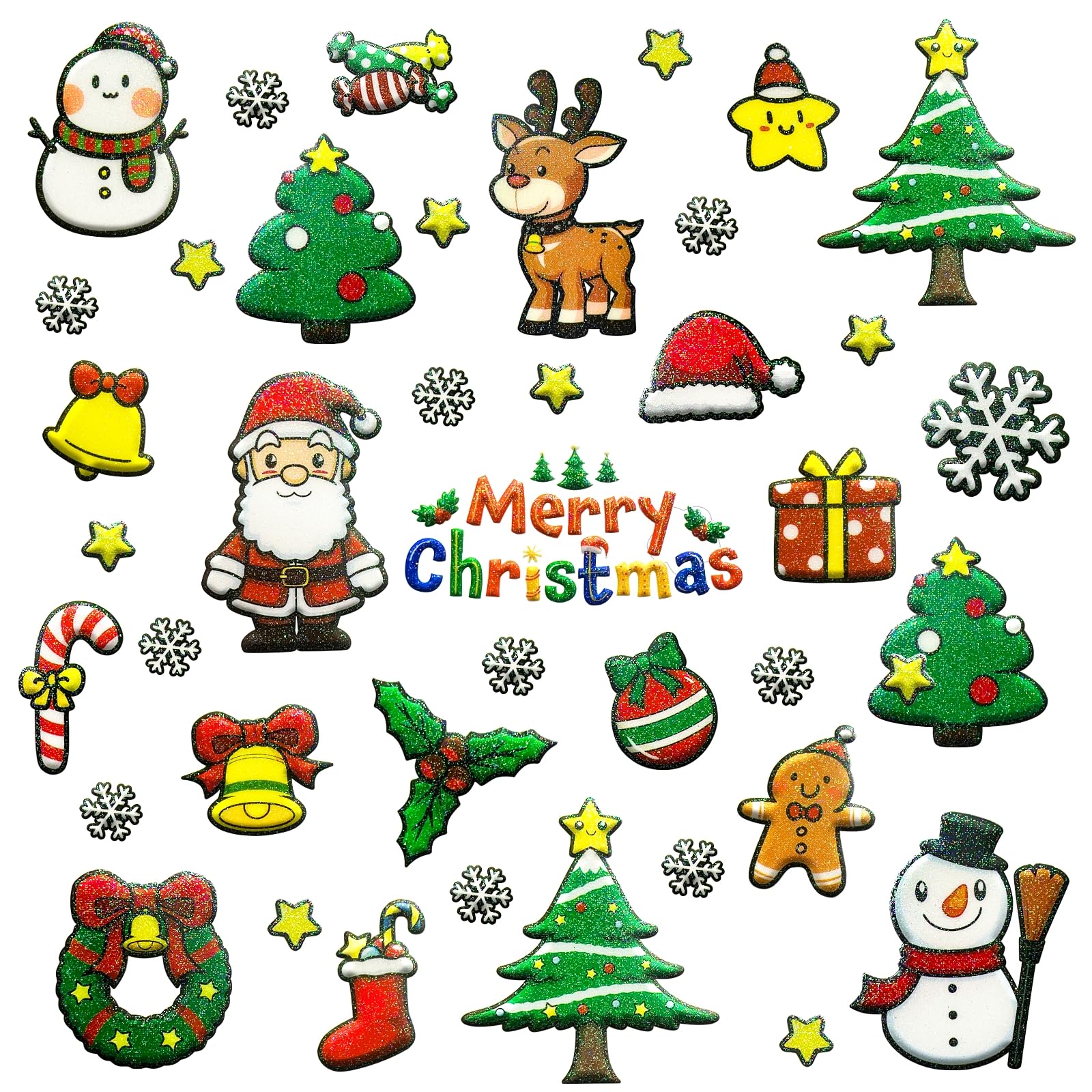 Autocollants Noël Pailletés - 500+ Gommettes Enfants Pour Déco Cadeaux, Scrapbooking Et Loisirs