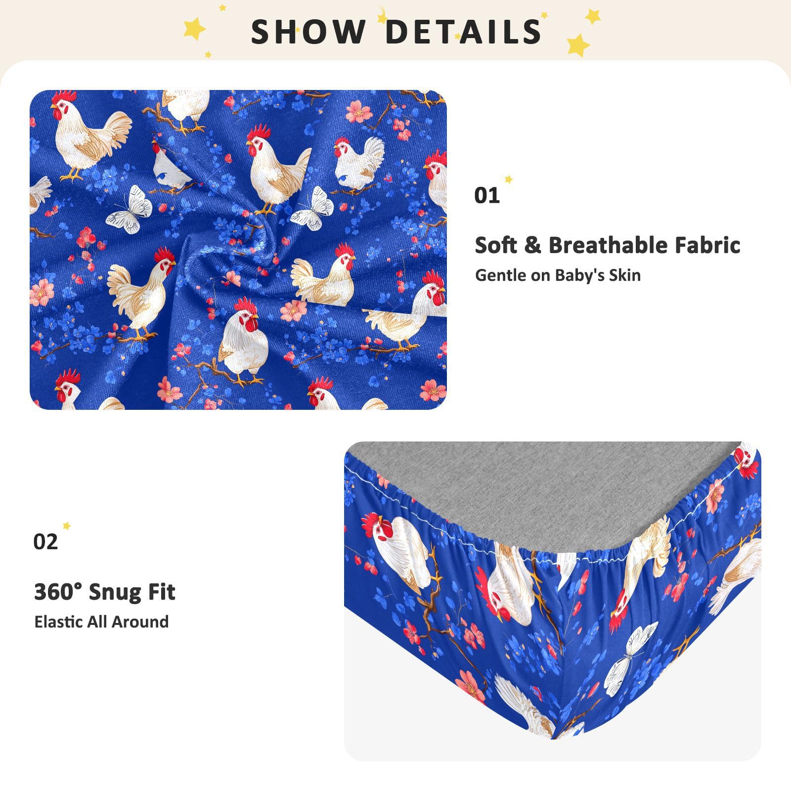 Divertente Yuanbao - Lenzuola per culla in cotone per neonati e ragazze, motivo pollo Yuanbao, in mussola morbida, traspirante, per decorazione della cameretta dei bambini, 1 confezione da 1