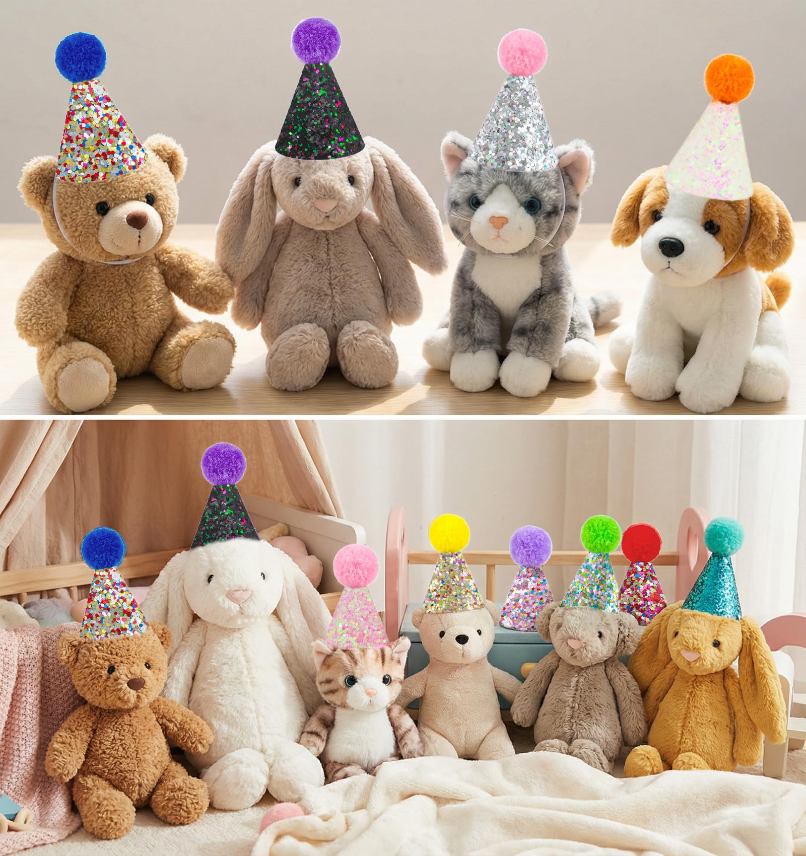 ぬいぐるみ用のパーティーハット　オーダーページ Amazon.co.jp: 10 パック ぬいぐるみ 誕生日 帽子 ミニ 小型