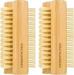 Bamboo Nail Brush,2PCS Two-side Firm Nature Wooden Sisal Scrub Brush for Toes and Nails,Cleaning Nail Brush
