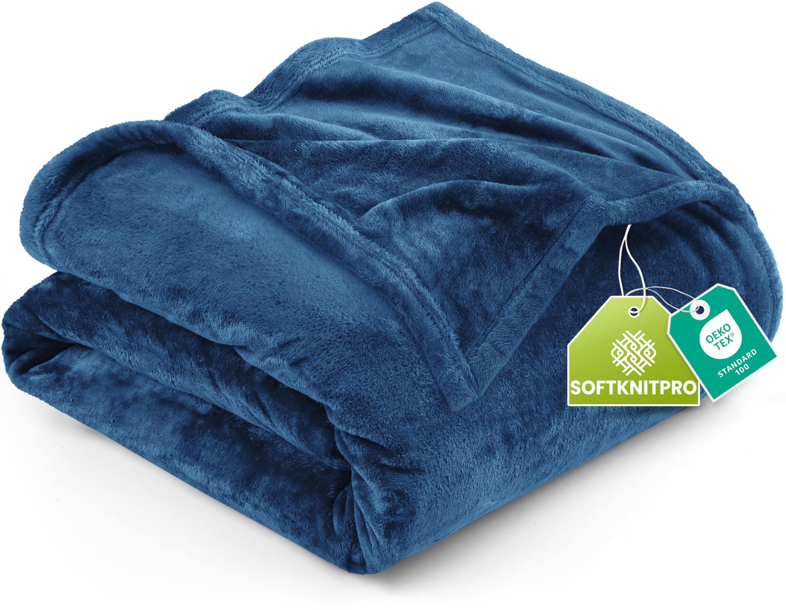 Utopia Bedding Fleece King Blanket, Soft, Cosy 300 GSM Fluffy Blankets For Sofas, Bed, Couches [Royal Blue, 259x228 cm]