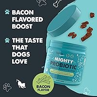 Vista 5 de Mighty Paw Waggables - Probióticos masticables para perros (hechos en Estados Unidos) Probióticos para perros y enzimas digestivas. Probiótico