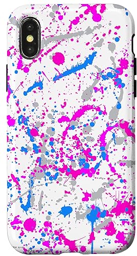 Miniatura 7 de Funda para iPhone 11 Pro Max con salpicaduras de pintura color rosa, azul, gris, blanco