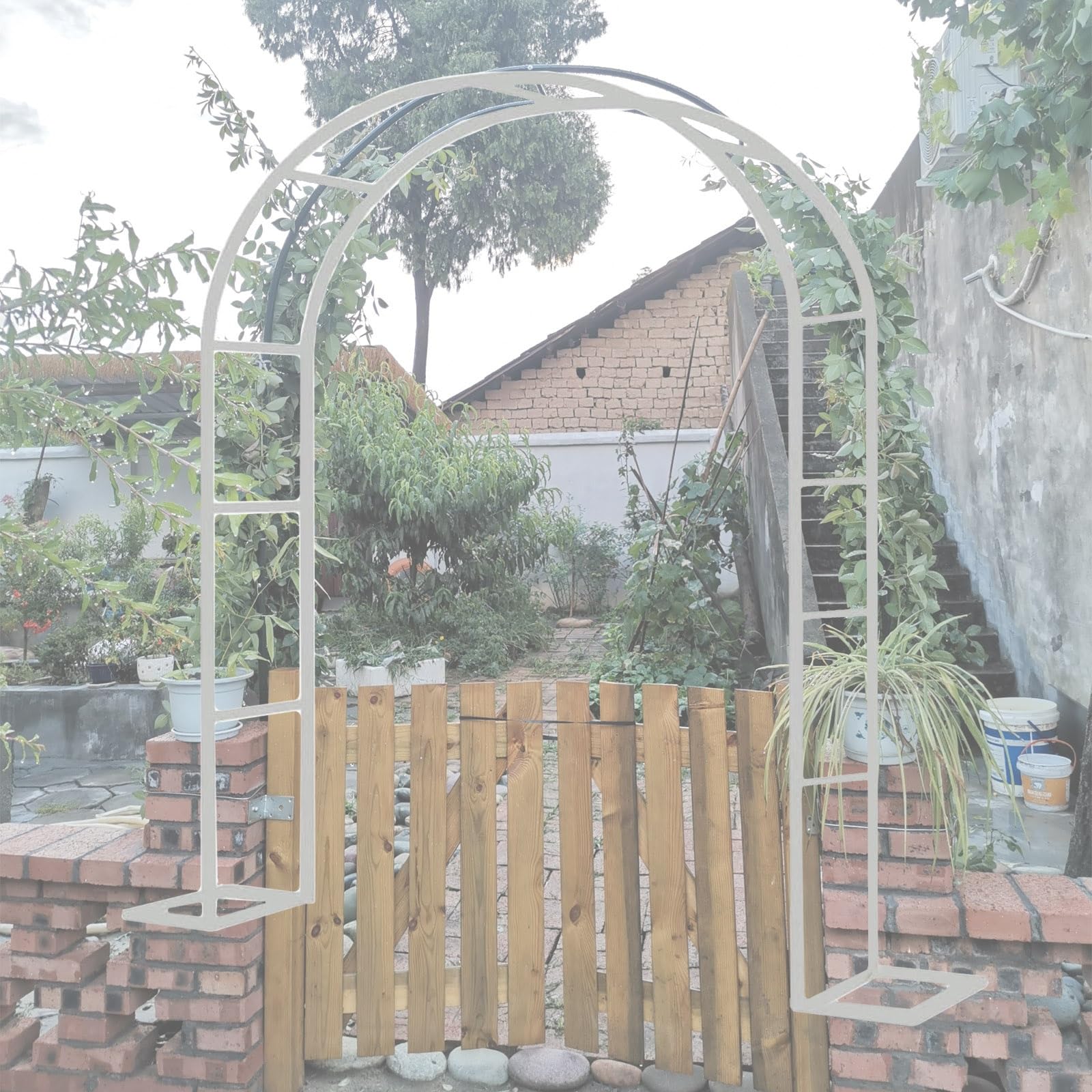 Arco da giardino in metallo per piante rampicanti, 1,8 m, 2,0 m, 2,8 m, 3 m, arco in ferro per matrimoni, rose, cortile, cortile, cortili, ingressi, durevole, design a tubo da 19 mm