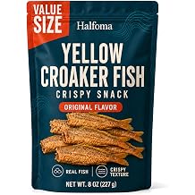 Halfoma Deep Sea Yellow Croaker Fish Crisps, Original, 8oz Value Size