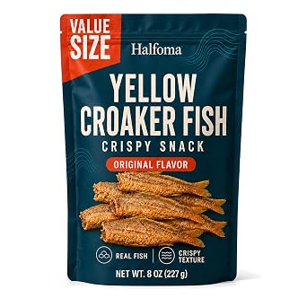 Halfoma Deep Sea Yellow Croaker Fish Crisps, Original, 8oz Value Size