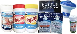 Happy Hot Tubs 8 Pc 1kg Bromine Chemical Starter Kit for Hot Tubs and Small Swimming Pools