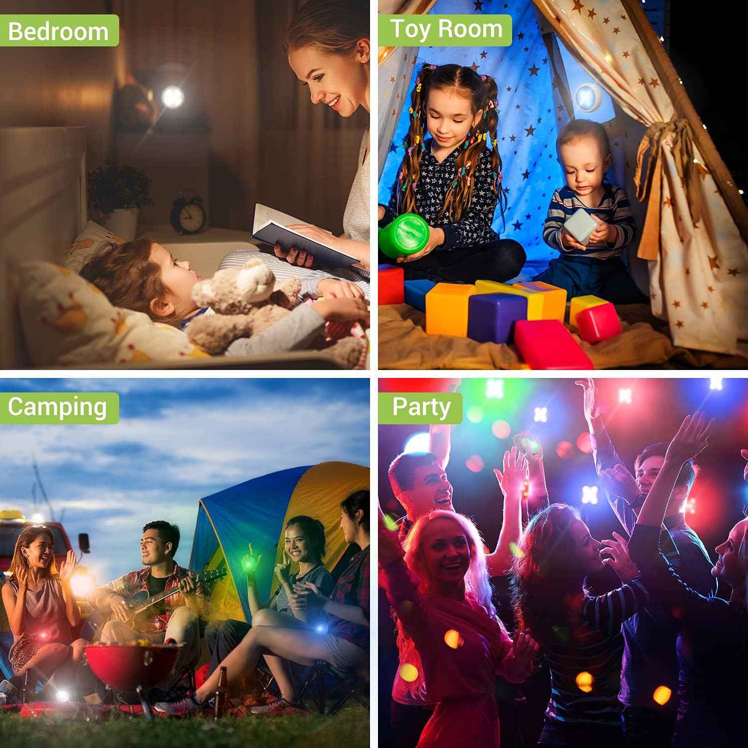 Puck Lights with Remote, OxyLED Wireless Color Changing LED Cabinet Lights with Timing, Battery Powered Tap Lights, Dimmable Closet Light, Night Light for Kids' Bedroom, Wardrobe, Kitchen (6 Pack)