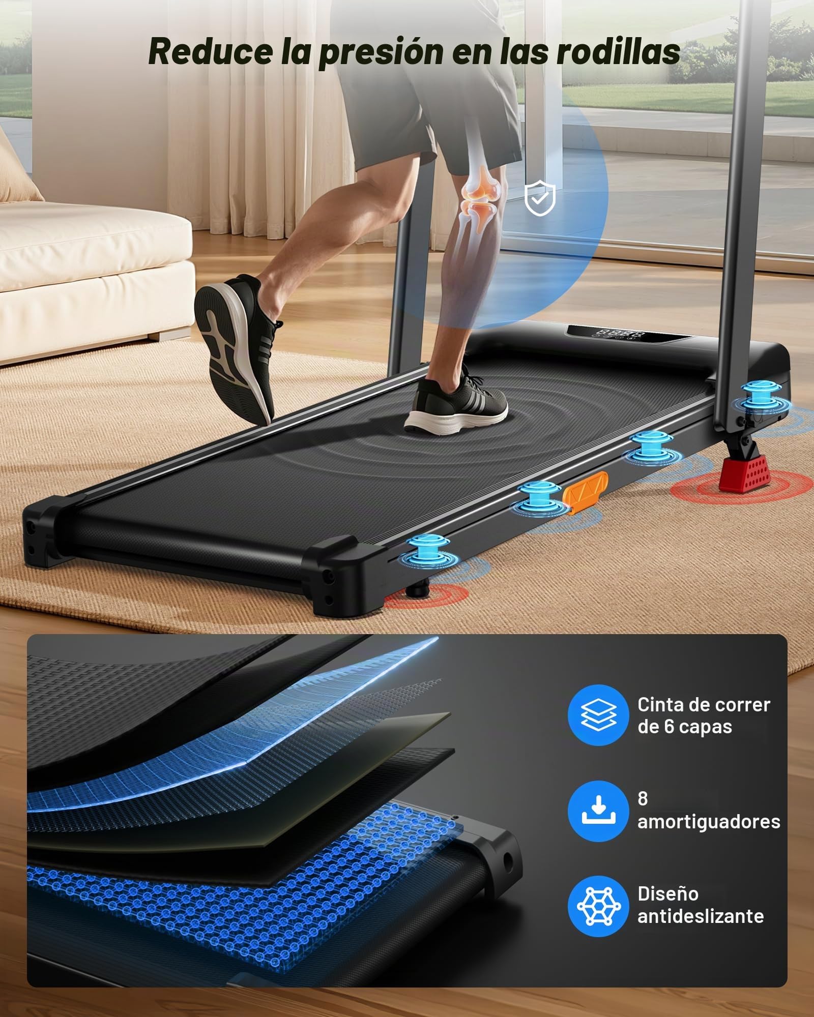 UMAY Cinta de Correr para Casa Plegable con Inclinación 15%,8-10KM/H
