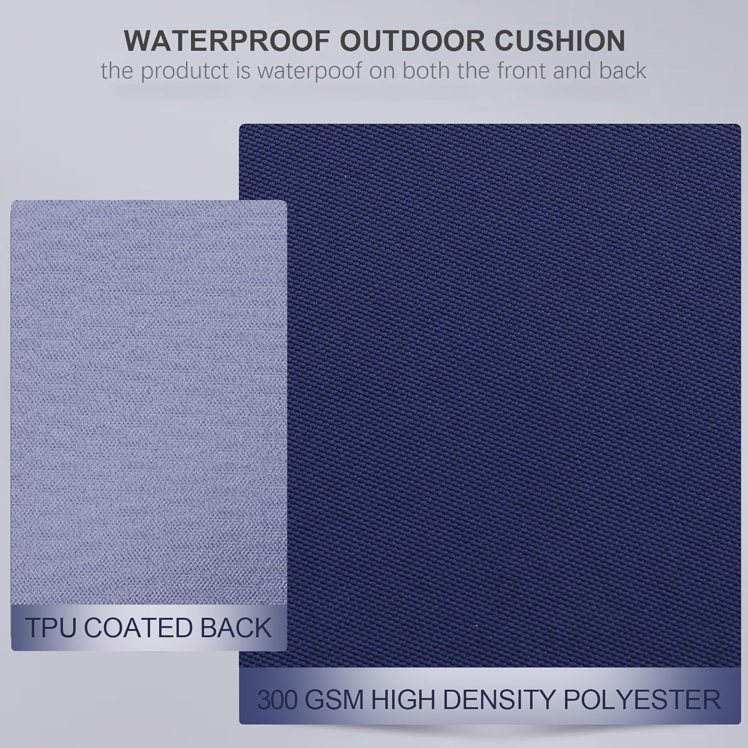 Favoyard Outdoor Chair Cushions 19"W x 19"D x 2"T Set of 4 Patio Chairs Cushions 3-Year Fade Resistant & Waterproof Cushions for Outdoor Furniture with Hidden Zipper, Attach Straps for Dining Chairs