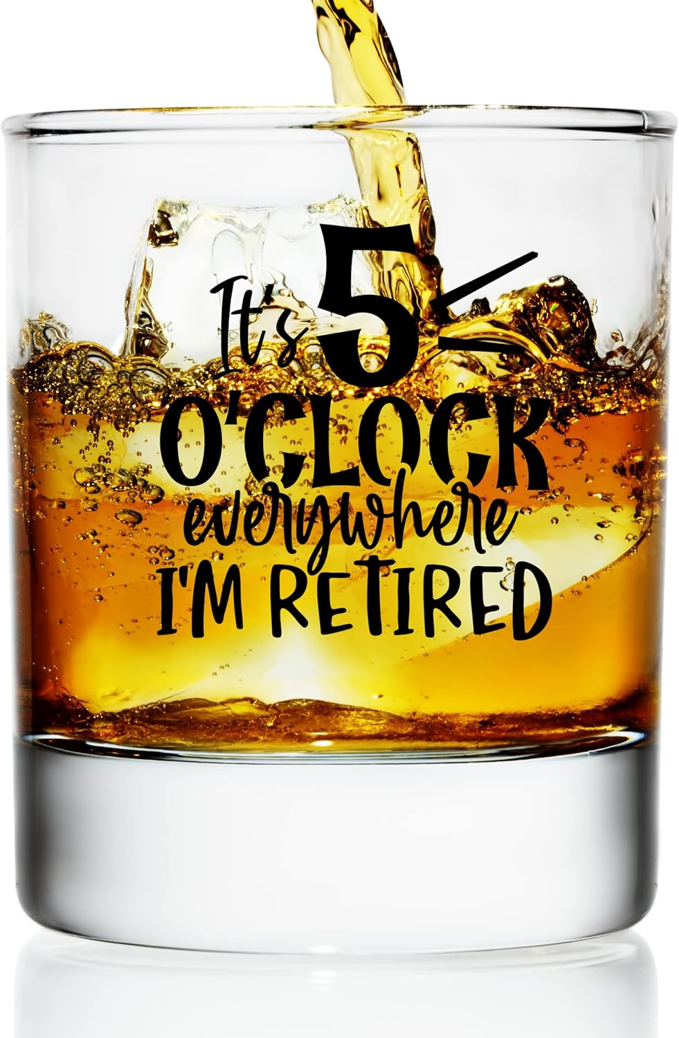 Its 5 O'Clock Everywhere Bouron Glass For Men - Retirement Gifts for Men - Funny Whiskey Glass Unique Retirement Gift For Dad, Grandpa, Friends, Family, And Coworkers - Fathers Day and Christmas Gift - Image 4