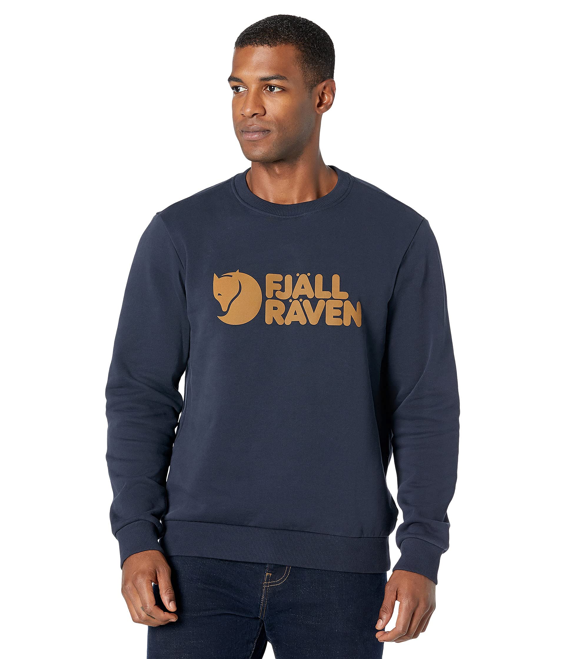Fjallraven F84142-555 Fjällräven Logo Sweater, Men, Dark Navy, XL