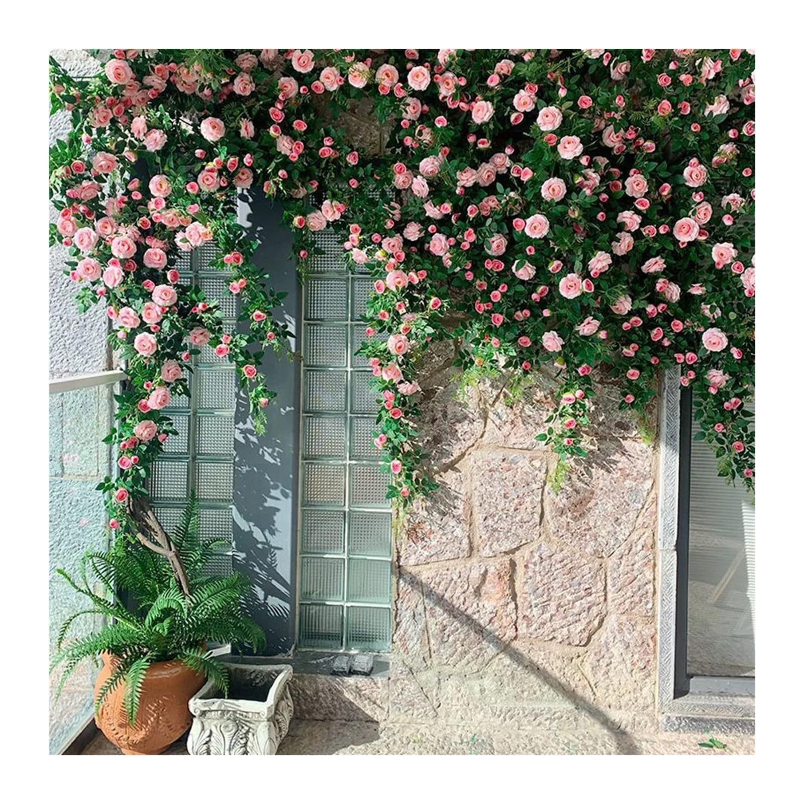 69 Köpfe Rosenranken, 1,8 m, Seidenblumengirlande, Dekoration for Zuhause, Garten, Hochzeit, Weihnachtsdekoration, Kranz(0079 red)
