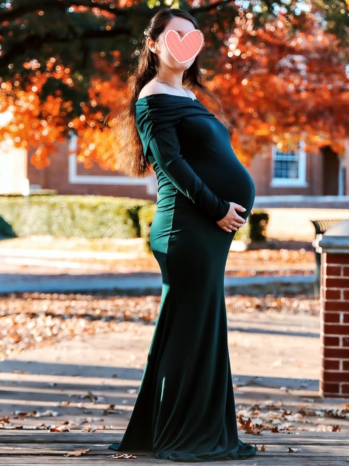 Glampunch Off Shoulders Maternity Dress Long Sleeve Ruched Maternity Gown Baby Shower Photography Pregnant Dress - Image 3